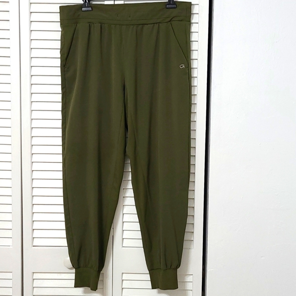 Gap Fit Athleta Green Jogger Med Elastic Waist, Leg & Ankles 36" Long